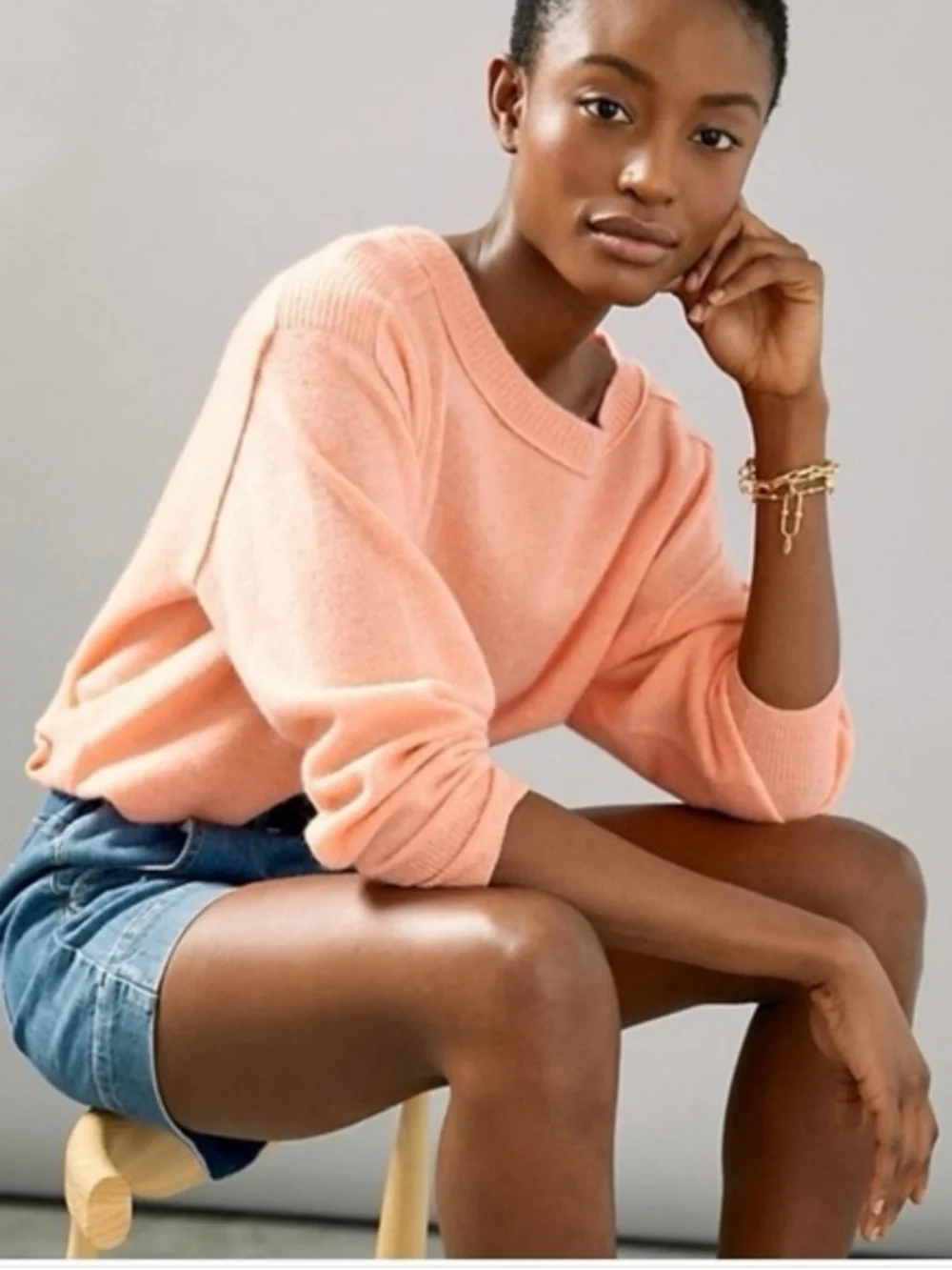 Pilcro by Anthropologie Coral Scoop-Neck Pullover Cashmere Sweater - Picture 5 of 5